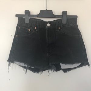Levi’s High-Waisted Slim Fit Black Denim Shorts